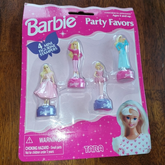 Barbie Vintage Party Favors Mini Figurines Mattel 1998 NOS Unopened - Picture 2 of 8
